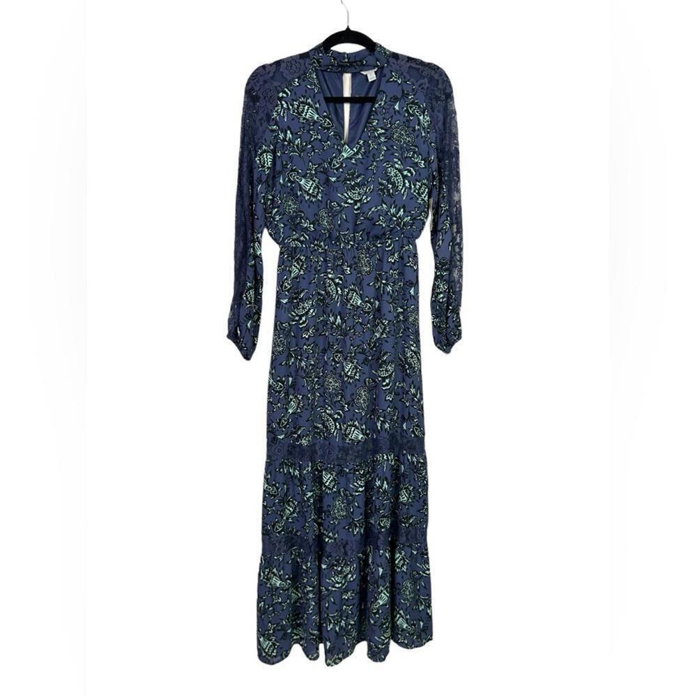Floral Maxi Dress in Blue and Green